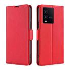 For vivo iQOO 10 Ultra-thin Voltage Side Buckle Leather Phone Case(Red) - 1