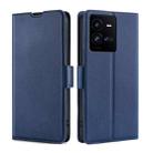 For vivo iQOO 10 Pro 5G Ultra-thin Voltage Side Buckle Leather Phone Case(Blue) - 1