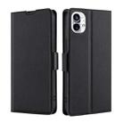 For Nothing Phone 1 Ultra-thin Voltage Side Buckle Leather Phone Case(Black) - 1