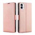 For Nothing Phone 1 Ultra-thin Voltage Side Buckle Leather Phone Case(Rose Gold) - 1