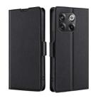 For OnePlus 10T Ultra-thin Voltage Side Buckle Leather Phone Case(Black) - 1