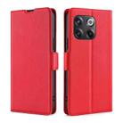 For OnePlus 10T Ultra-thin Voltage Side Buckle Leather Phone Case(Red) - 1