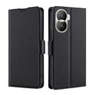 For Honor X40i Ultra-thin Voltage Side Buckle Leather Phone Case(Black) - 1