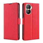 For Honor X40i Ultra-thin Voltage Side Buckle Leather Phone Case(Red) - 1
