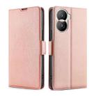 For Honor X40i Ultra-thin Voltage Side Buckle Leather Phone Case(Rose Gold) - 1