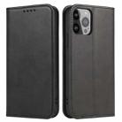 For iPhone 14 Pro Calf Texture Magnetic Flip Leather Phone Case(Black) - 1