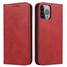 For iPhone 14 Pro Calf Texture Magnetic Flip Leather Phone Case(Red) - 1