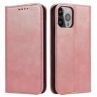 Calf Texture Magnetic Flip Leather Phone Case For iPhone 14 Pro(Rose Gold) - 1