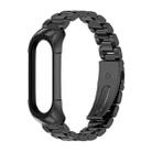 For Xiaomi Mi Band 6 / 6 NFC MIJOBS TF2 Tri-Bead Stainless Steel Watch Band(Black) - 1