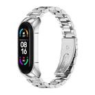 For Xiaomi Mi Band 6 / 6 NFC MIJOBS TF2 Tri-Bead Stainless Steel Watch Band(Silver) - 1