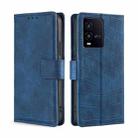 For vivo iQOO 10 Skin Feel Crocodile Magnetic Clasp Leather Phone Case(Blue) - 1