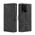 For vivo iQOO 10 Skin Feel Crocodile Magnetic Clasp Leather Phone Case(Black) - 1