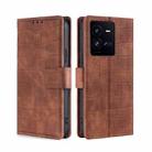For vivo iQOO 10 Pro 5G Skin Feel Crocodile Magnetic Clasp Leather Phone Case(Brown) - 1