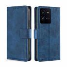 For vivo iQOO 10 Pro 5G Skin Feel Crocodile Magnetic Clasp Leather Phone Case(Blue) - 1