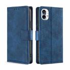 For Nothing Phone 1 Skin Feel Crocodile Magnetic Clasp Leather Phone Case(Blue) - 1