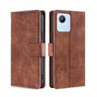 For Realme C30 4G/Narzo 50i Prime Skin Feel Crocodile Magnetic Clasp Leather Phone Case(Brown) - 1