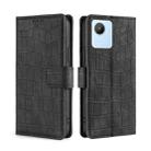 For Realme C30 4G/Narzo 50i Prime Skin Feel Crocodile Magnetic Clasp Leather Phone Case(Black) - 1