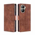 For Honor X40i Skin Feel Crocodile Magnetic Clasp Leather Phone Case(Brown) - 1