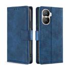 For Honor X40i Skin Feel Crocodile Magnetic Clasp Leather Phone Case(Blue) - 1