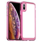 Colorful Series Acrylic + TPU Phone Case For iPhone XS / X(Transparent Pink) - 1