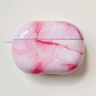 For Xiaomi Redmi Buds 4 Pro Marble Texture PC Glossy Earphone Protective Case(Pink White) - 1