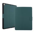 For iPad 9.7 (2018) / (2017) Electric Pressed Texture Horizontal Flip Leather Case with Holder & Pen Slot(Dark Green) - 1