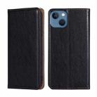 For iPhone 14 Plus Gloss Oil Solid Color Magnetic Leather Phone Case (Black) - 1