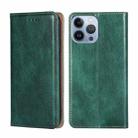 For iPhone 14 Pro Gloss Oil Solid Color Magnetic Leather Phone Case Pro(Green) - 1