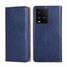 For vivo iQOO 10 Gloss Oil Solid Color Magnetic Leather Phone Case(Blue) - 1