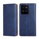 For vivo iQOO 10 Pro 5G Gloss Oil Solid Color Magnetic Leather Phone Case(Blue) - 1