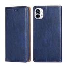 For Nothing Phone 1 Gloss Oil Solid Color Magnetic Leather Phone Case(Blue) - 1