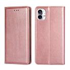 For Nothing Phone 1 Gloss Oil Solid Color Magnetic Leather Phone Case(Rose Gold) - 1