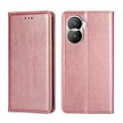 For Honor X40i Gloss Oil Solid Color Magnetic Leather Phone Case(Rose Gold) - 1