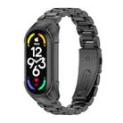 For Xiaomi Mi Band 7 / 7 NFC MIJOBS Stainless Steel Watch Band, Style:TF2 Tri-Bead(Black) - 1