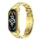For Xiaomi Mi Band 7 / 7 NFC MIJOBS Stainless Steel Watch Band, Style:TF2 Tri-Bead(Gold) - 1