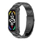 For Xiaomi Mi Band 7 / 7 NFC MIJOBS Stainless Steel Watch Band, Style:TF2 V Type(Black) - 1