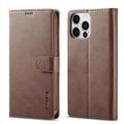 For iPhone 14 Pro LC.IMEEKE Calf Texture Horizontal Flip Leather Case(Brown) - 1