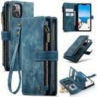 For iPhone 14 CaseMe C30 Multifunctional Phone Leather Case (Blue) - 1