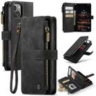 For iPhone 14 Plus CaseMe C30 Multifunctional Phone Leather Case (Black) - 1