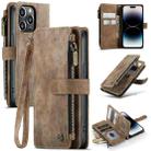 For iPhone 14 Pro CaseMe C30 Multifunctional Phone Leather Case(Brown) - 1