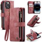 For iPhone 14 Pro Max CaseMe C30 Multifunctional Phone Leather Case (Red) - 1