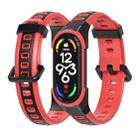 For Xiaomi Mi Band 5 / 6 / 7 MIJOBS Unibody Two-color Silicone Watch Band(Black Red) - 1