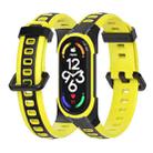 For Xiaomi Mi Band 5 / 6 / 7 MIJOBS Unibody Two-color Silicone Watch Band(Black Yellow) - 1