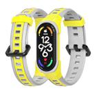 For Xiaomi Mi Band 5 / 6 / 7 MIJOBS Unibody Two-color Silicone Watch Band(Yellow Grey) - 1