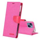 For iPhone 14 GOOSPERY CANVAS DIARY Canvas Texture Flip Leather Phone Case (Rose Red) - 1