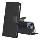 For iPhone 14 Plus GOOSPERY CANVAS DIARY Canvas Texture Flip Leather Phone Case (Black) - 1