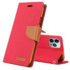 For iPhone 14 Pro GOOSPERY CANVAS DIARY Canvas Texture Flip Leather Phone Case(Red) - 1