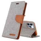 For iPhone 14 Pro GOOSPERY CANVAS DIARY Canvas Texture Flip Leather Phone Case(Grey) - 1