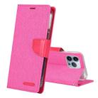 For iPhone 14 Pro Max GOOSPERY CANVAS DIARY Canvas Texture Flip Leather Phone Case (Rose Red) - 1