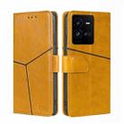 For vivo iQOO 10 Pro 5G Geometric Stitching Leather Phone Case(Yellow) - 1